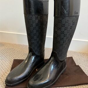 Gucci Black Rain Boots